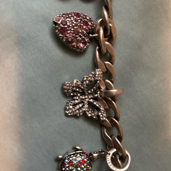 Fossil Silver Charm Bracelet with Pink and Purple Accents - Picture 3 of 12